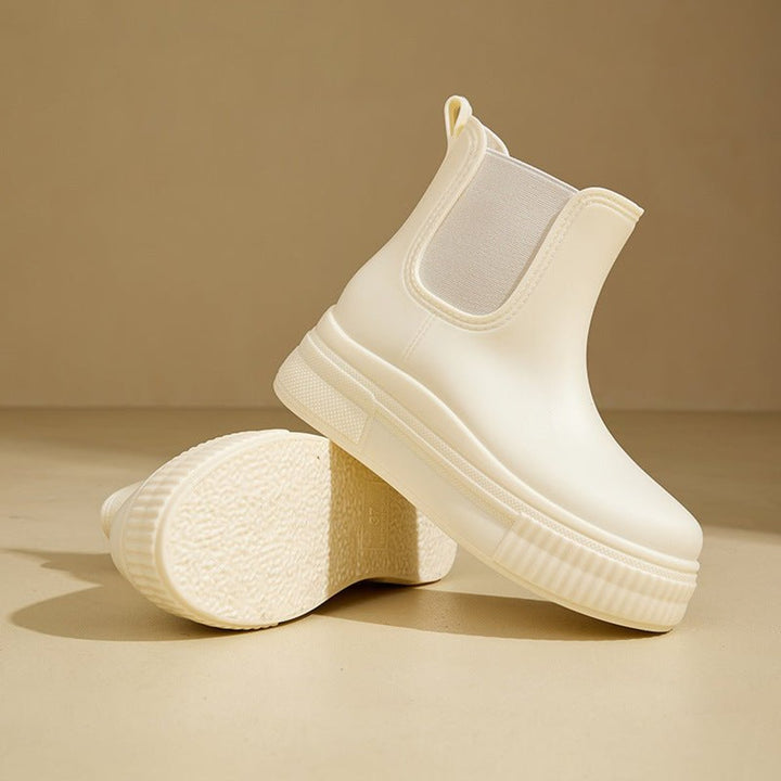 Women's Waterproof Platform Chelsea Ankle Boots Slip-On