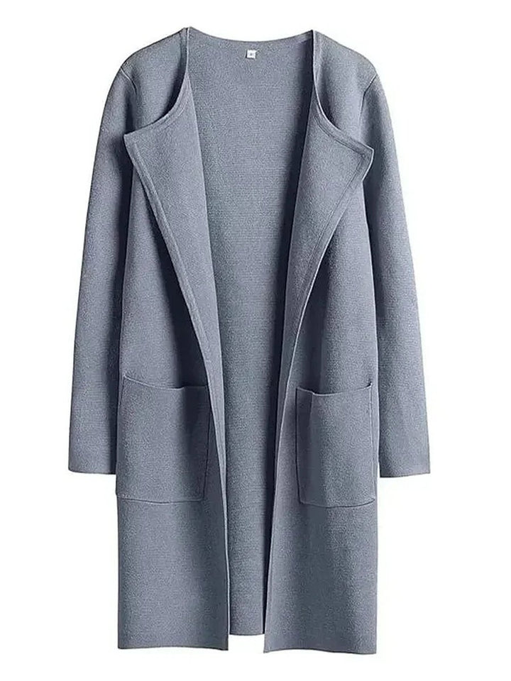 Women's Wool Blend Knee-Length Wide Lapel Relaxed Coat