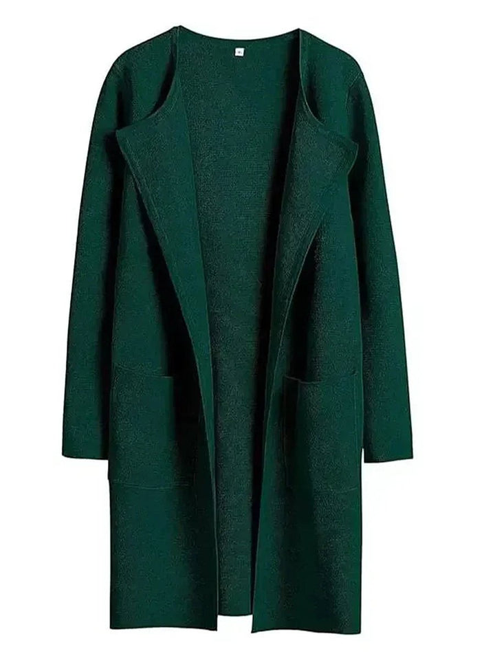 Women's Wool Blend Knee-Length Wide Lapel Relaxed Coat