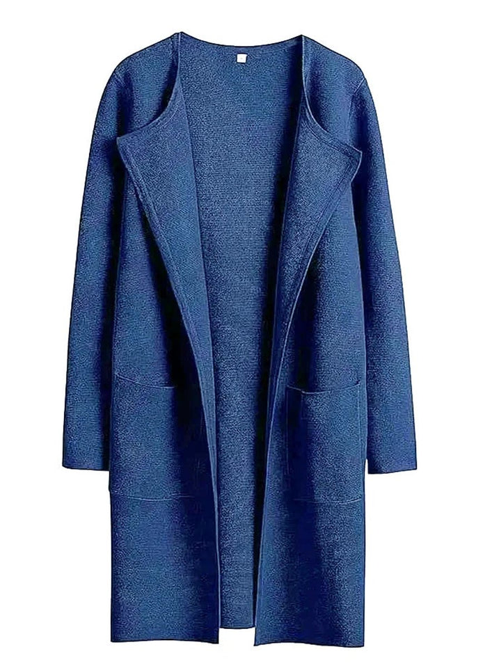 Women's Wool Blend Knee-Length Wide Lapel Relaxed Coat