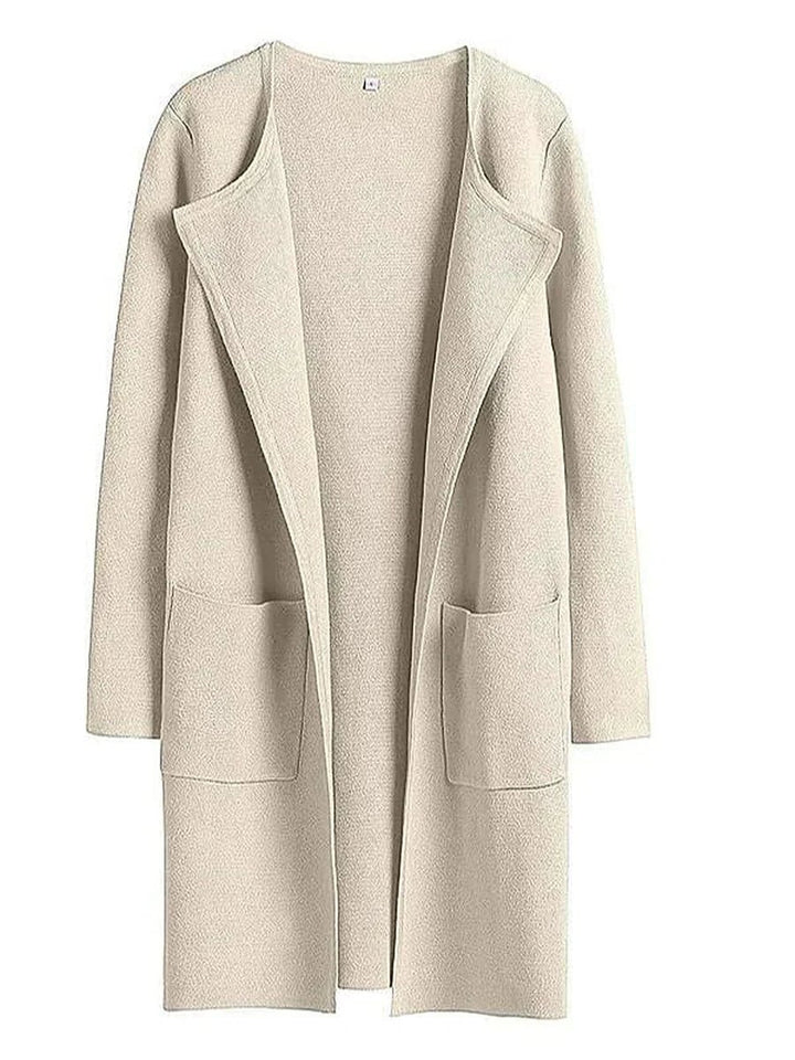 Women's Wool Blend Knee-Length Wide Lapel Relaxed Coat