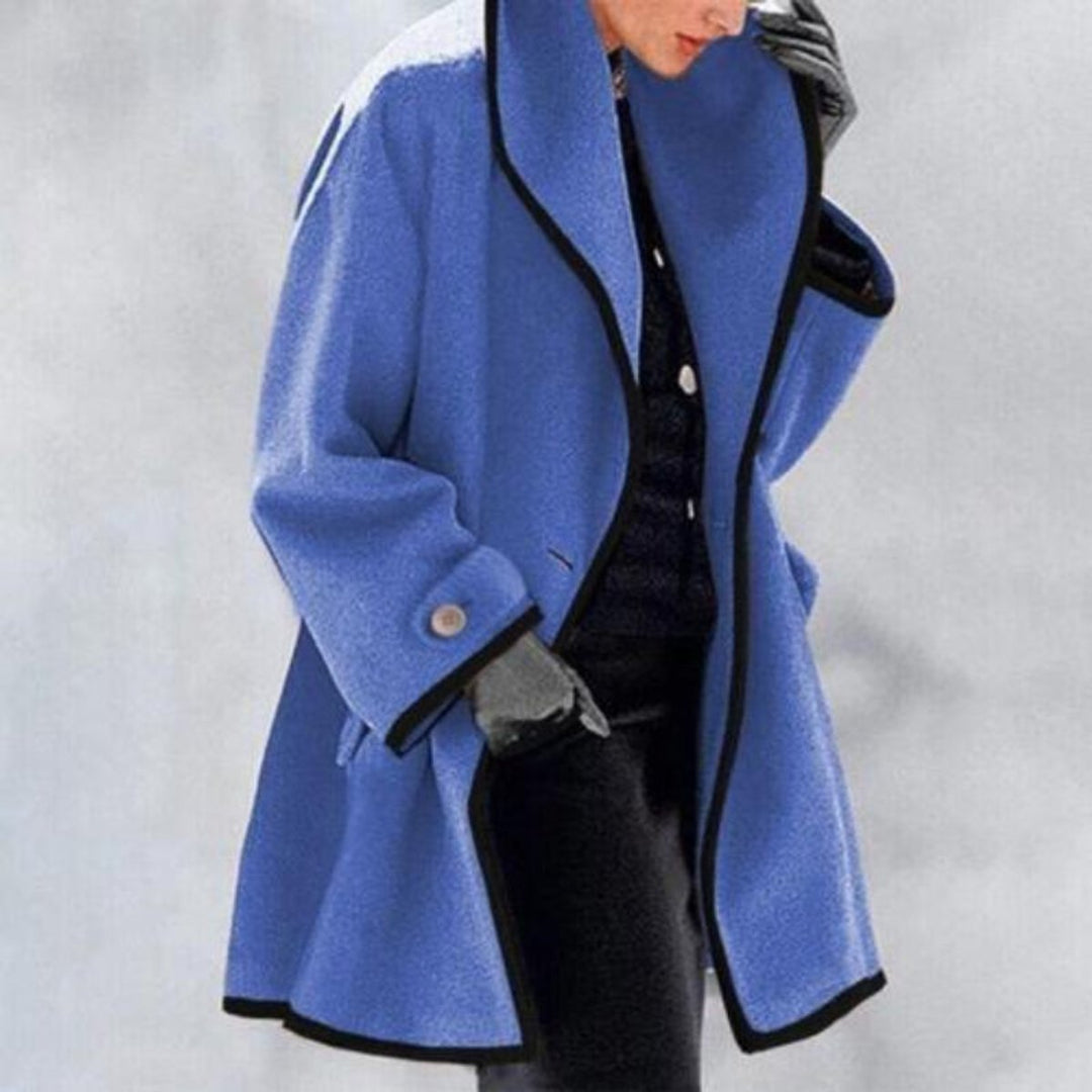 Women's Wool Blend Trench Coat Double Button Winter Overcoat