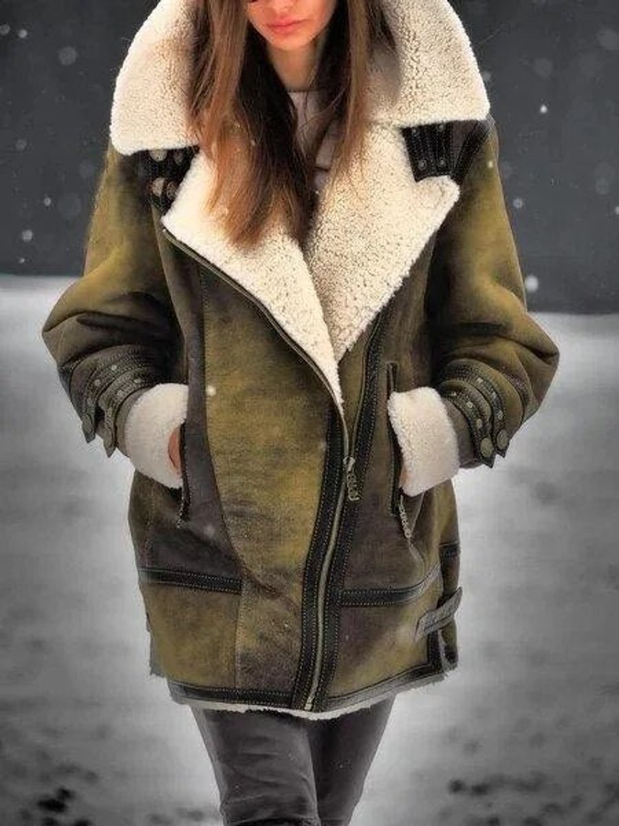 Women's Wool Blend Trench Coat Double Button Winter Overcoat