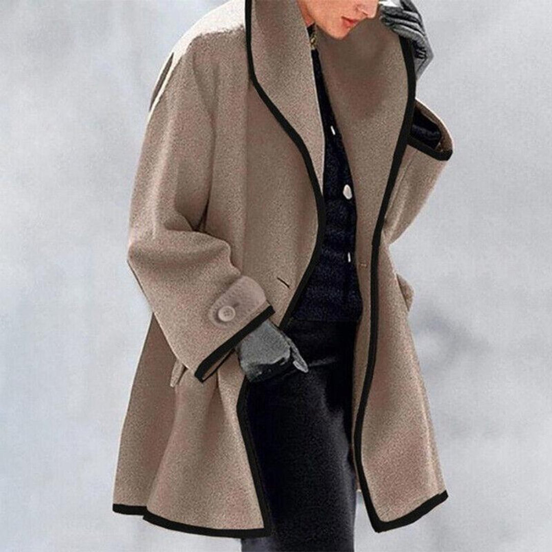 Women's Wool Blend Trench Coat Double Button Winter Overcoat