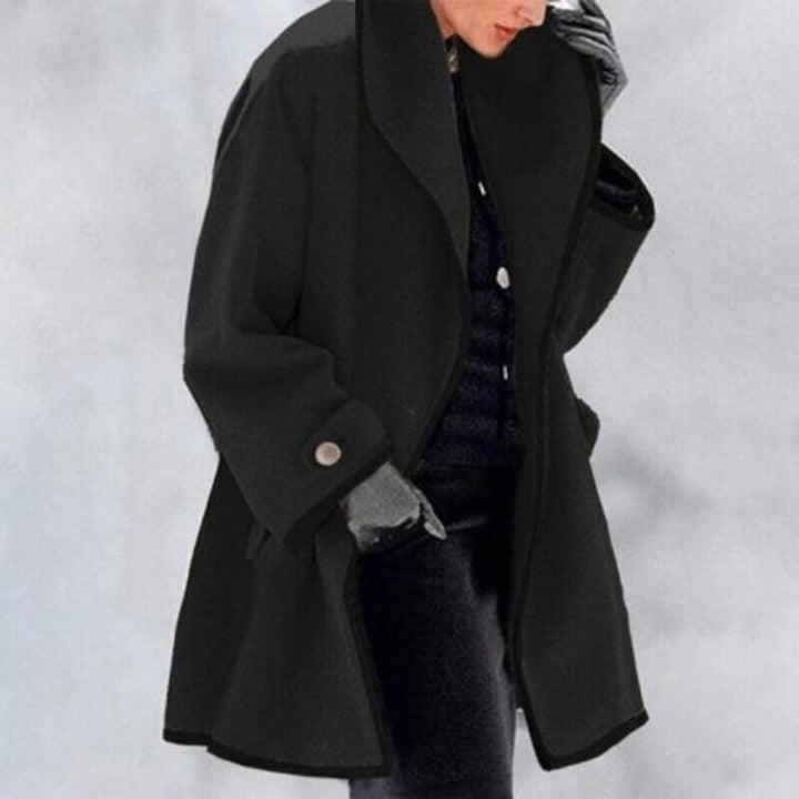 Women's Wool Blend Trench Coat Double Button Winter Overcoat