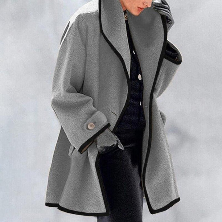 Women's Wool Blend Trench Coat Double Button Winter Overcoat